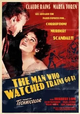 目睹列车驶过的男人海报