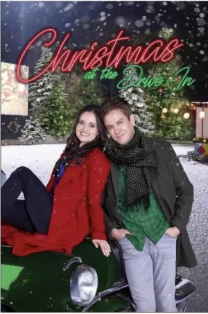汽车电影院的圣诞节海报