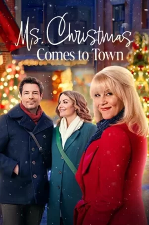 圣诞节女士来到小镇海报