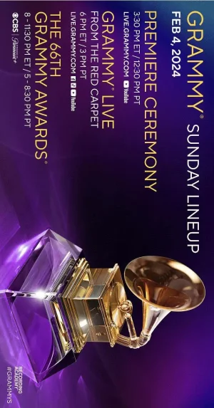 第66届格莱美奖颁奖典礼海报