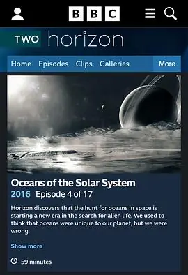 地平线系列:太阳系的海洋海报