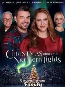 北极光下的圣诞节海报